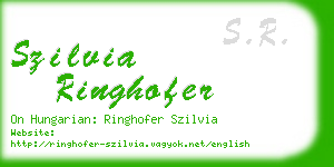 szilvia ringhofer business card
